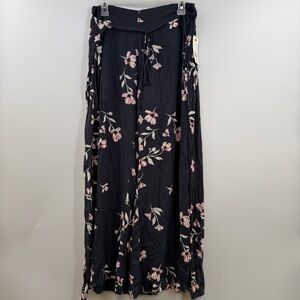 Billabong Adventure Spirit Wide Leg Floral Crinkle Pants L NWT Boho